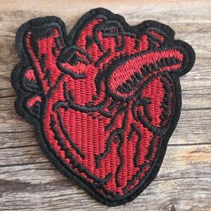 3/13$  Anatomically Correct Heart 90'S Goth Punk Embroidered Iron on Patch